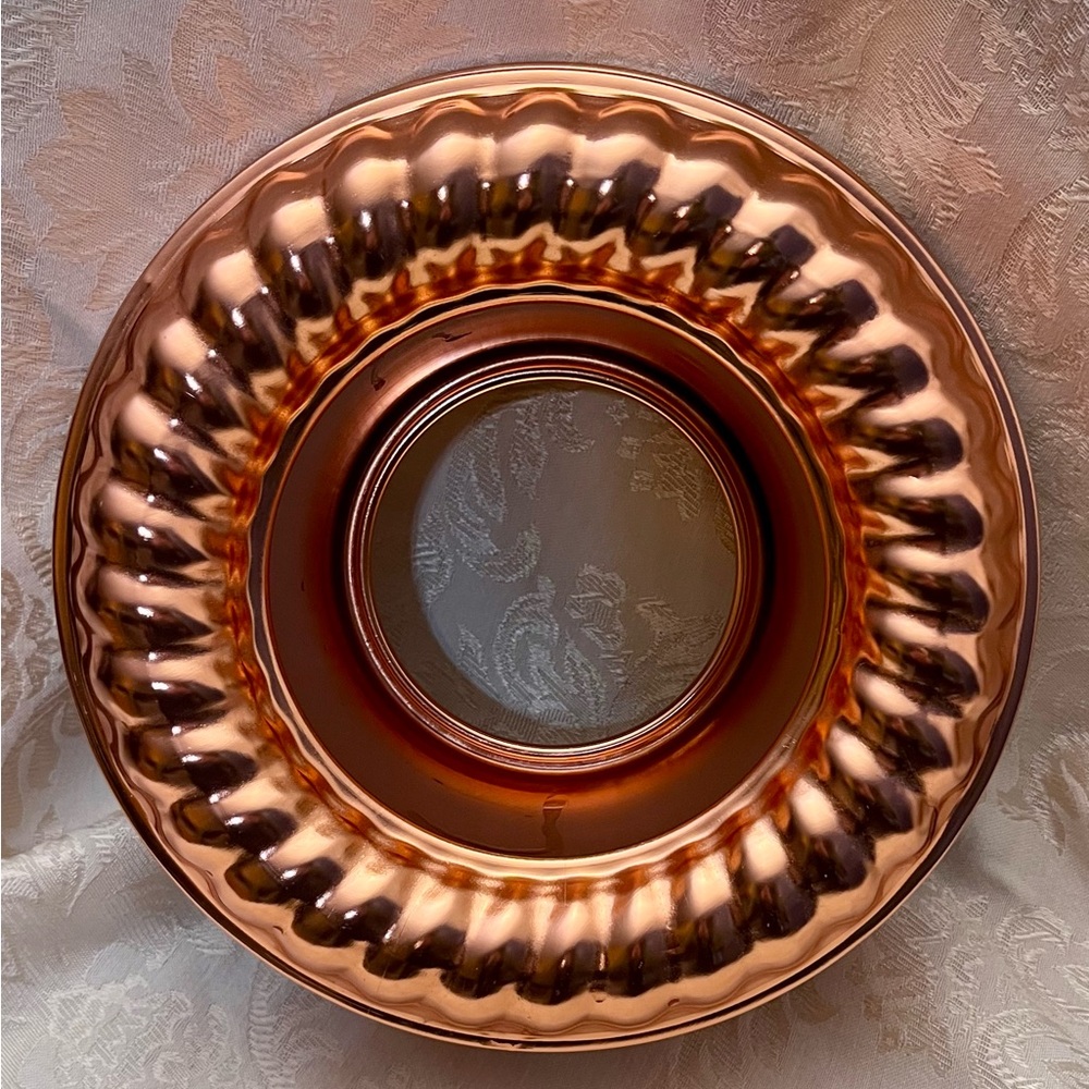 Mirro Copper Tone 6 Cup 1.5 Qt Jello Mold Bundt Cake Pan Wall Decor VTG MCM Rare